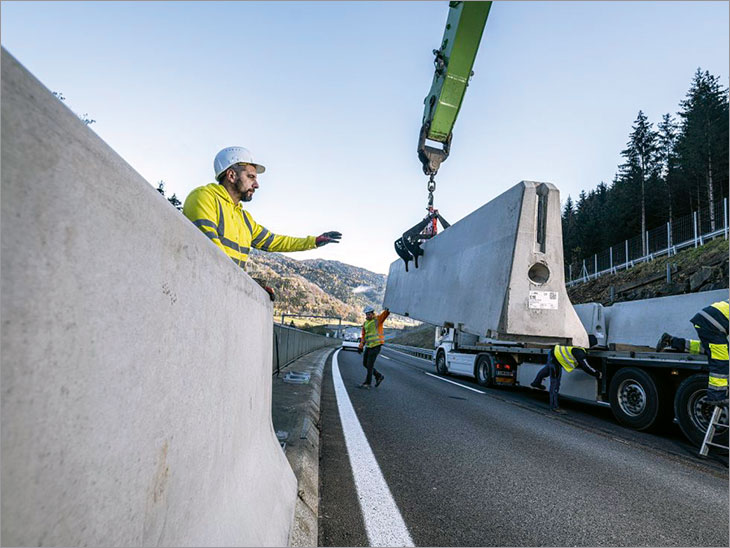 Straßenverkehr: Leitwände aus Betonfertigteilen sorgen für mehr Sicherheit